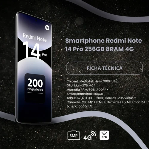 Xiaomi Redmi Note 14 Pro 256 GB 8 GB RAM 4G Detalhes