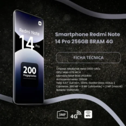 Xiaomi Redmi Note 14 Pro 256 GB 8 GB RAM 4G Detalhes