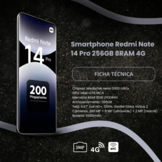 Xiaomi Redmi Note 14 Pro 256 GB 8 GB RAM 4G Detalhes