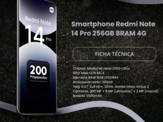 Xiaomi Redmi Note 14 Pro 256 GB 8 GB RAM 4G Detalhes