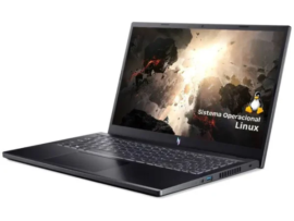 Linux no Tela do Notebook Gamer Acer Nitro V15