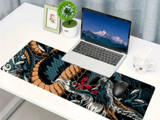Mouse Pad Gamer Extra Grande 90x40 cm Dragão Azul Notebook nele