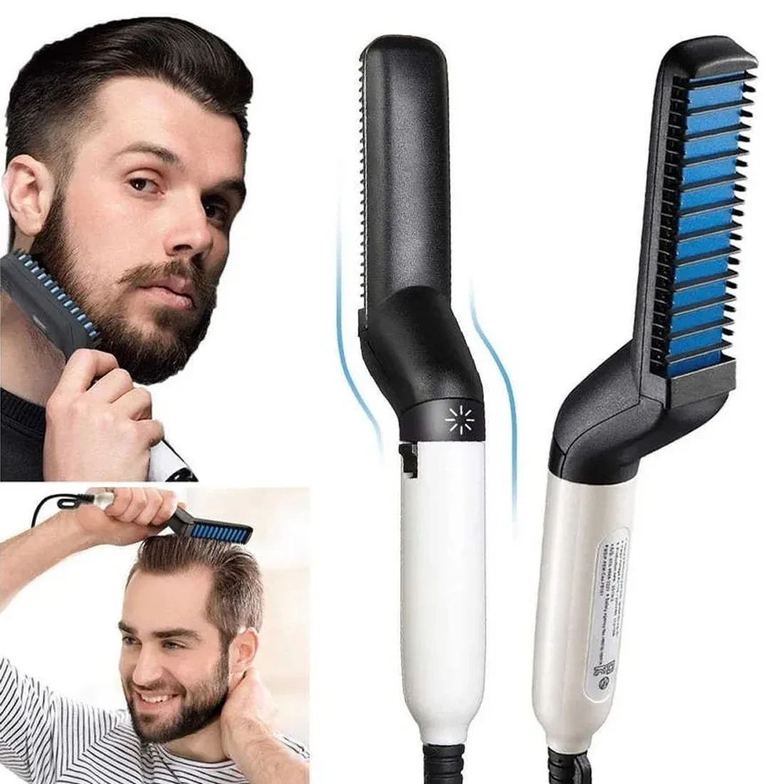 Escova de Cabelo Elétrica Multifuncional Masculina