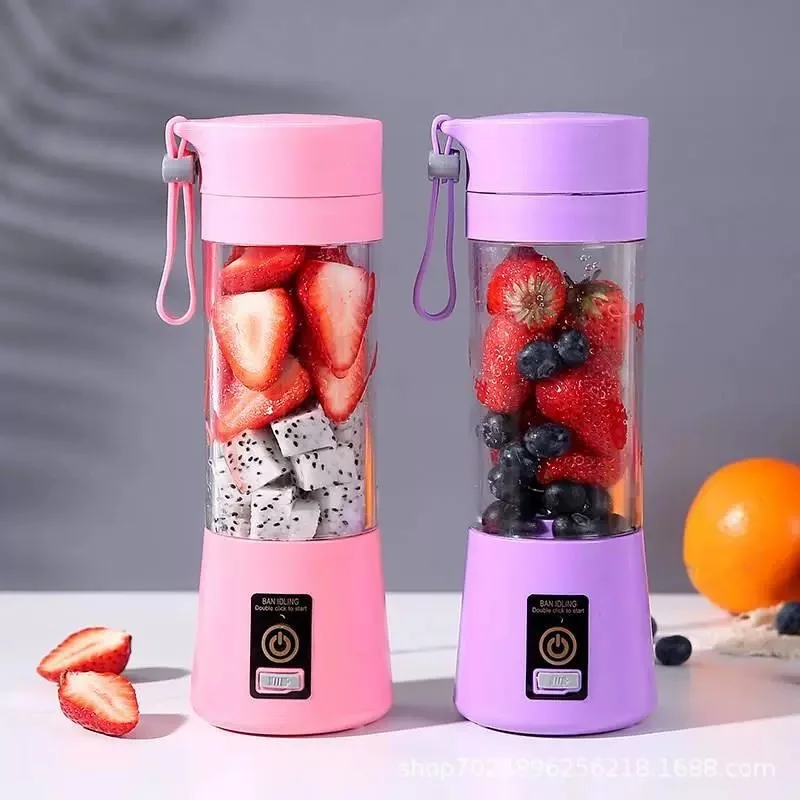 Mini Liquidificador Portátil Usb Juice Cap Rosa e Roxo