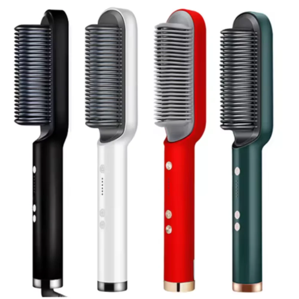 Escova De Cabelo Elétrica 3 em 1 com Pente De Aquecimento Bivolt 120 220 Cores