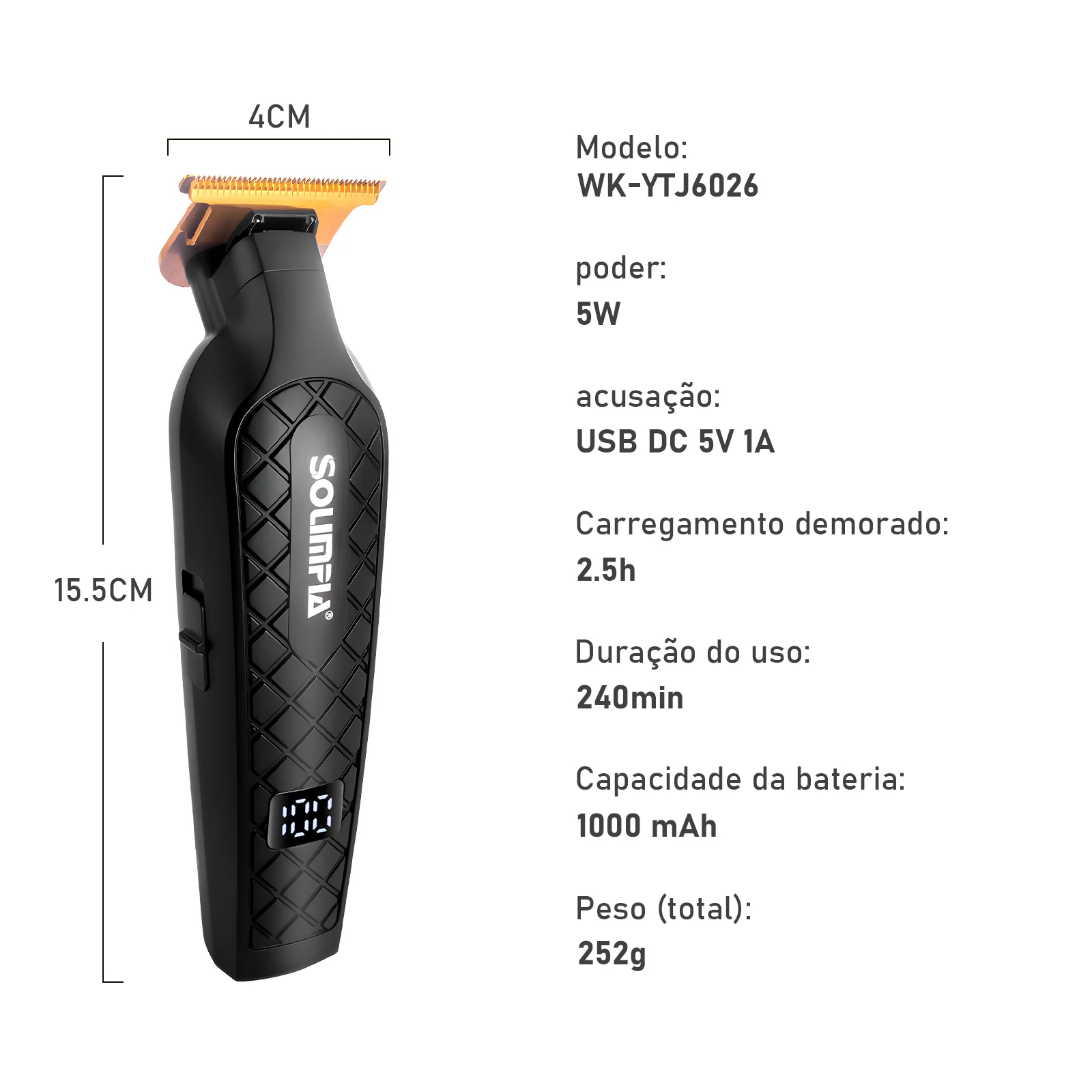 Máquina de Cortar Cabelo À Prova De Água - Imagem 6