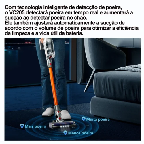 Aspirador de Pó Portátil Sem Fio ABIR VC205 - Sensor de Poeira Inteligente - Tela de Touch LED - Imagem 3
