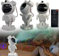 Projetor Astronauta de Luz Noturna Galaxy Sendo Usado