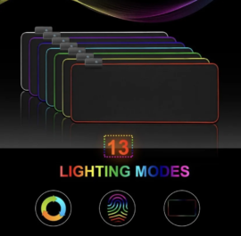 Mouse pad Gamer RGB - 80cm x 30cm Modos de Iluminação