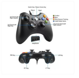Controle USB para Xbox 360 e PC e seus Detalhes