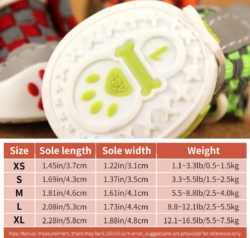 Sapato para Cães Pequenos e Filhotes com Estampa e Sola Tamanhos