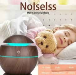 Umidificador USB Ultrassônico Mini com Aromatizador e LED 7 Cores no Quarto