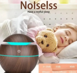 Umidificador USB Ultrassônico Mini com Aromatizador e LED 7 Cores no Quarto