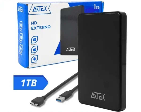 HD Externo Portátil 1TB USB 3.0 Detalhes