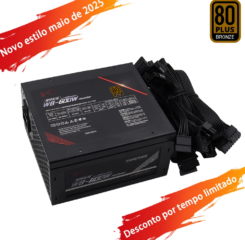 Fonte 600W 80 Plus Bronze APFC Ventilador 120mm Estilo