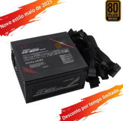 Fonte 600W 80 Plus Bronze APFC Ventilador 120mm Estilo