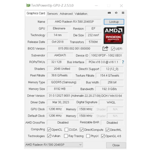 Placa de Vídeo Radeon RX 580 SOYO 8GB GDDR5 Dual Fan VR Ready PCIe 3.0 Detalhes